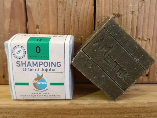 Shampoing solide à l'Ortie et à l'huile de Jojoba - shampoing doux et écologique| AMETHIC